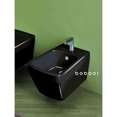 Bidet suspendu de style moderne avec kit de fixation noir brillant - Baden Baden, Simas