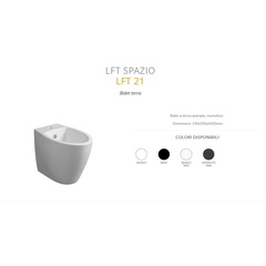 Bidet à encastrer au design moderne en céramique blanche brillante - LFT, Simas