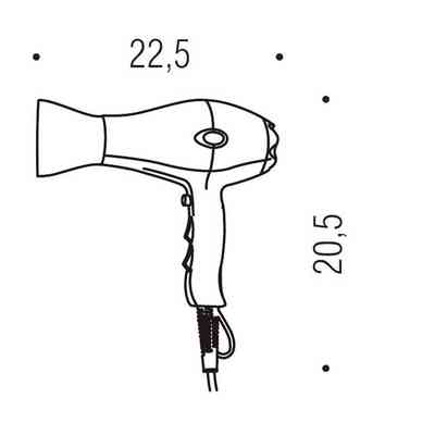 Black color hair dryer 1800W - Fit, Colombo Design