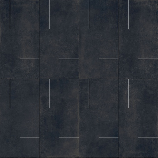 Black concrete effect porcelain stoneware with steel inserts 60x120cm - Lines 3/B, Ceramica Bardelli