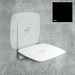 Black folding shower seat with non-slip seat, capacity up to 160kg - Colombo Design