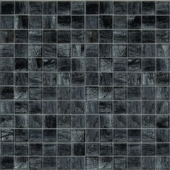 Black glass mosaic, 2.5x2.5 cm tiles, with installation kit, OP 25.04 - Opera, Bisazza