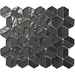 Black hexagonal effect glass mosaic, Black 26x29.8 cm, for walls - Samba, Boxer