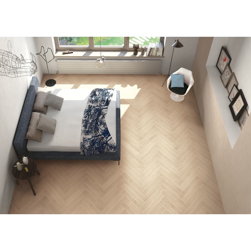 Bleached light wood effect porcelain stoneware Aura 20x120 - Arborea, Blustyle