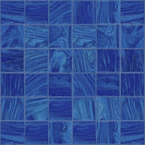 Blue glass mosaic 50.06 tessera 5x5 cm, with installation kit - Enamel, Bisazza