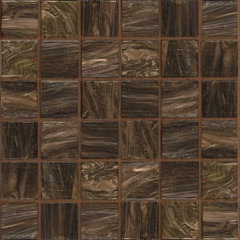 Braunes Glaspastenmosaik 50.97 5x5 cm Fliesen mit Montageset - Gemme, Bisazza