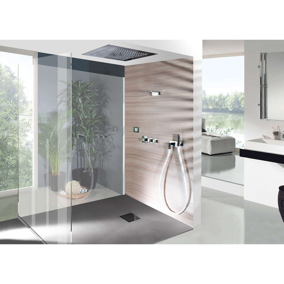 Built-in ceiling shower head, chromotherapy, 3 jets with nebulizer 57x47 cm - Dream/3 led light, Bossini