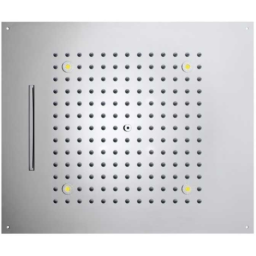 Built-in ceiling shower head, chromotherapy, rain and waterfall jet 57x47cm - Dream/2 led light, Bossini