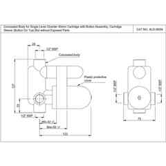 Built-in part for Fusion Jaquar shower mixer with diverter