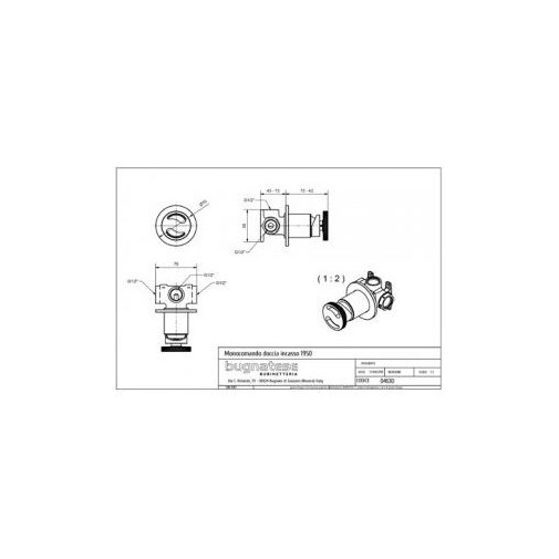Built-in shower mixer Millenovecinquanta 4630 Bugnatese chrome
