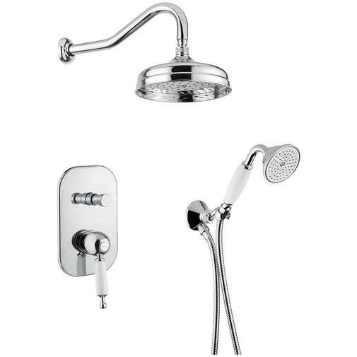 Built-in shower set, mix with diverter, Oxford 6374 Bugnatese shower head and hand shower