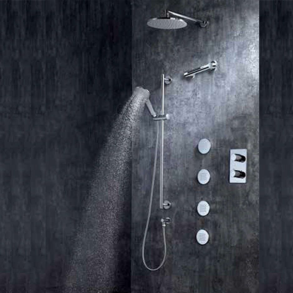 Built-in side shower head, round 10 cm, chrome - Tondo Flat, Bossini