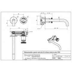 Built-in wall mixer spout 19 cm Millenovecinquanta 4645 Bugnatese