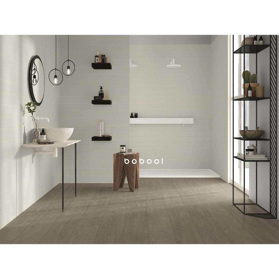 Carrelage céramique mat, Blanc 10x60 cm - Lisse, Dom Ceramiche