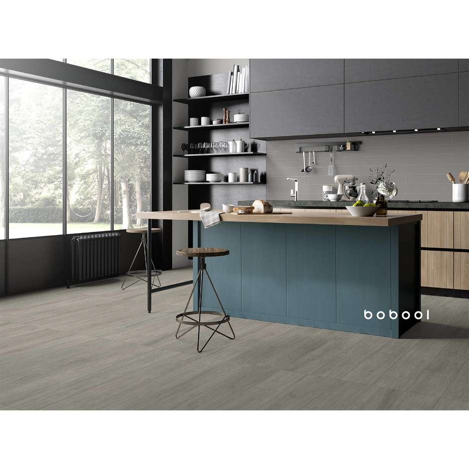 Carrelage céramique mat, Grigio Tin, 10x60 cm - Lisse, Dom Ceramiche