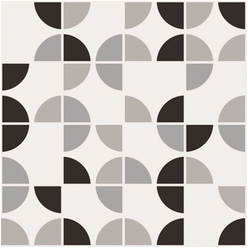 Carrelage effet ciment en grès cérame, décor mixte noir et blanc 20x20 cm - Patchwork B&W Mix, Ceramica Sant'Agostino