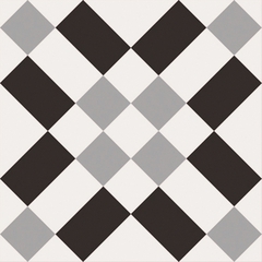 Carrelage effet ciment en grès cérame, décor noir et blanc 20x20 cm, modèle 02 - Patchwork B&W, Ceramica Sant'Agostino