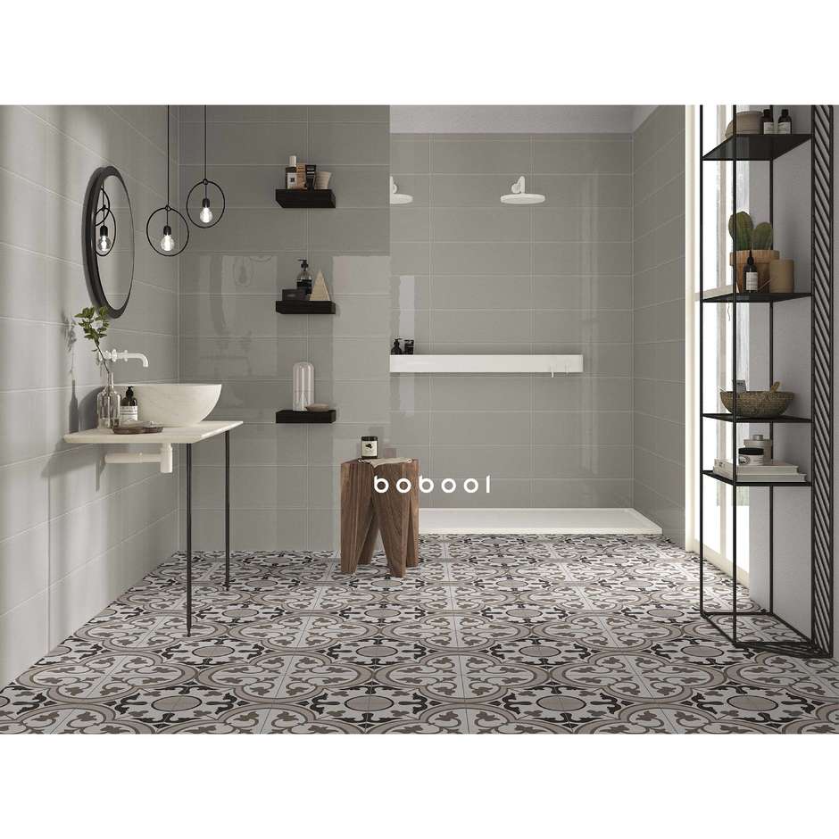 Carrelage en céramique brillante, Greige, 20x60 cm - Lisse, Dom Ceramiche