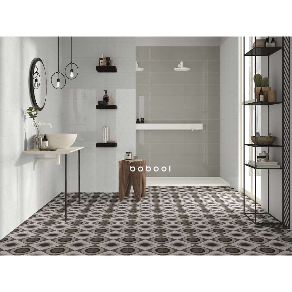 Carrelage en céramique brillante, Greige, 20x60 cm - Lisse, Dom Ceramiche