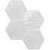 Carrelage mural brillant 15,3x17,5 forme hexagonale Relief Décoration Blanc - Exabright, Tonalite