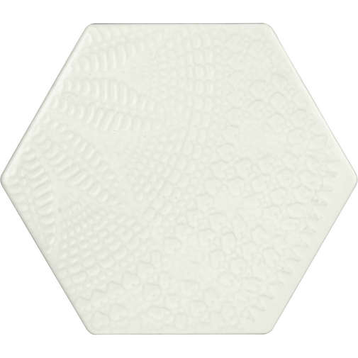 Carrelage mural brillant 15,3x17,5 forme hexagonale Relief Décoration Blanc - Exabright, Tonalite