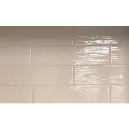 Carrelage mural brillant, effet rayé, 10x40 Ivoire - Paintboard, Tonalite