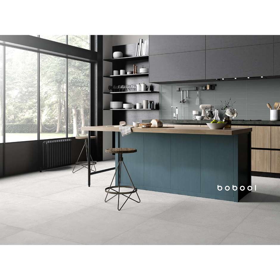 Carrelage mural brillant uni, Lead Grey, 10x60 cm - Lisse, Dom Ceramiche