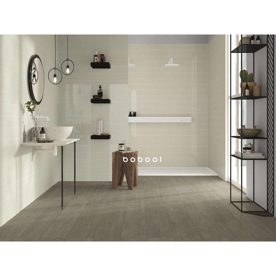 Carrelage mural de couleur unie brillante, Beige Bone, 10x60 cm - Lisse, Dom Ceramiche