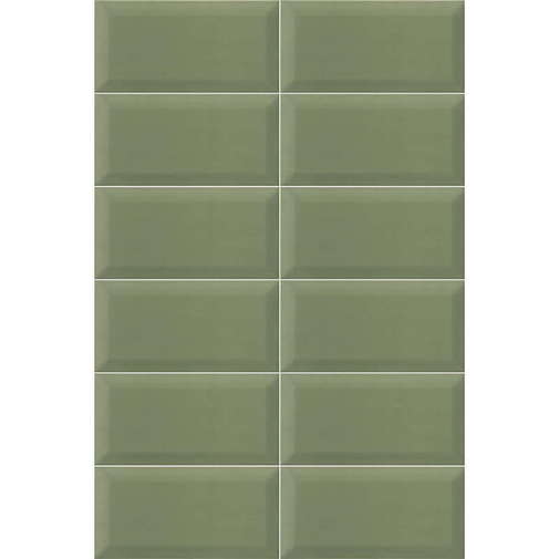 Carrelage mural diamanté Bissel Green Olive Mainzu 10x20 cm avec surface brillante