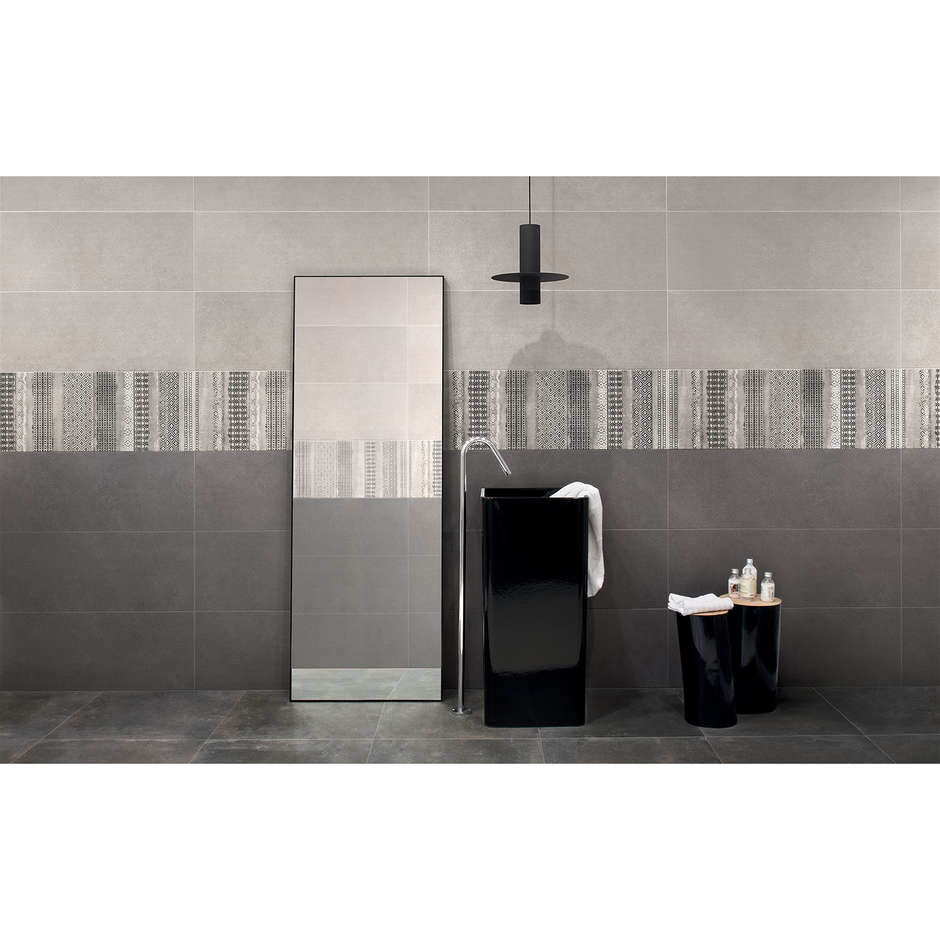 Carrelage mural effet béton, Anthracite, 33,3x100 cm - Concretus, Dom Ceramiche