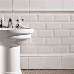 Carrelage mural effet losange, blanc brillant, 7,5x15 cm - Talco, Cesi