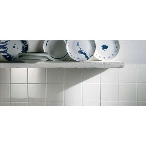 Carrelage mural en céramique brillante, blanc, 20x20 cm - MGM Ceramiche