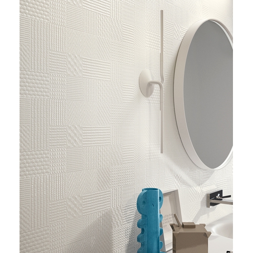 Carrelage mural en céramique effet papier peint gaufré, Metropaper 3D, 25x75 cm - Metrochic, Ceramica Sant'Agostino