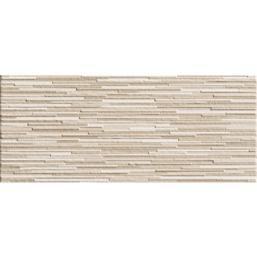 Carrelage mural, rayé en relief Beige, 25x60 cm, Wall - Concretus, Dom Ceramiche