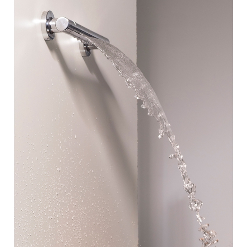 Cascade shower head for bath and shower, cylindrical 19 cm - Cascata Wall, Bossini