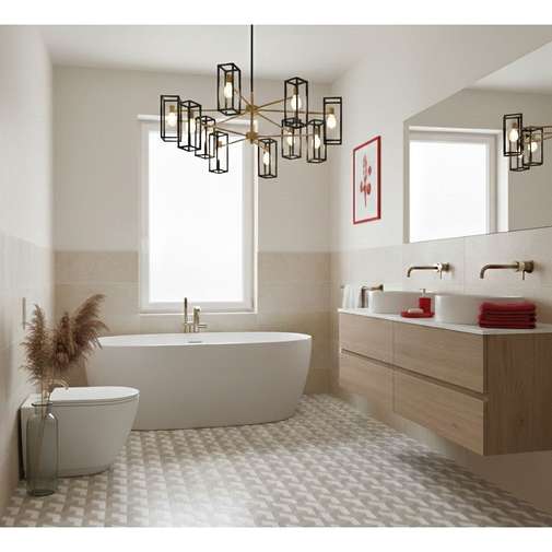 Cementina gres porcellanato decorata beige,  20x20 cm - Seamless Decor WR_03 Unicom Starker