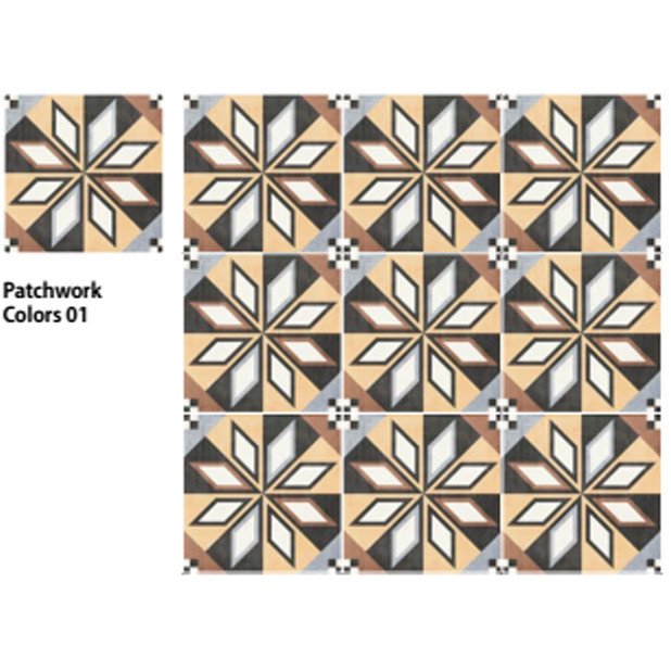 Cementine effect porcelain stoneware 20x20 cm - Patchwork Colors 01, Ceramica Sant'Agostino