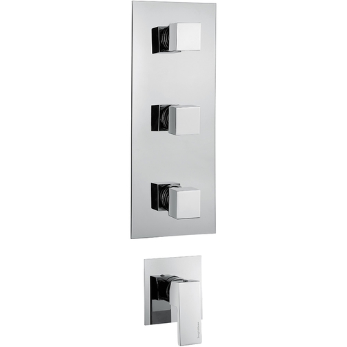 Chrome built-in shower mixer with 3 independent controls - Tetris, Bugnatese