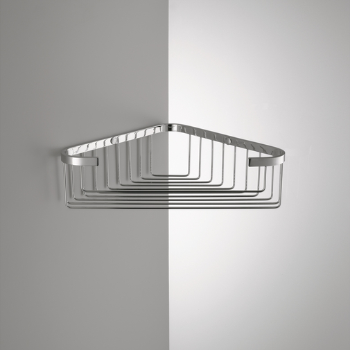 Chrome corner shower grate with shaped tray - Colombo Design