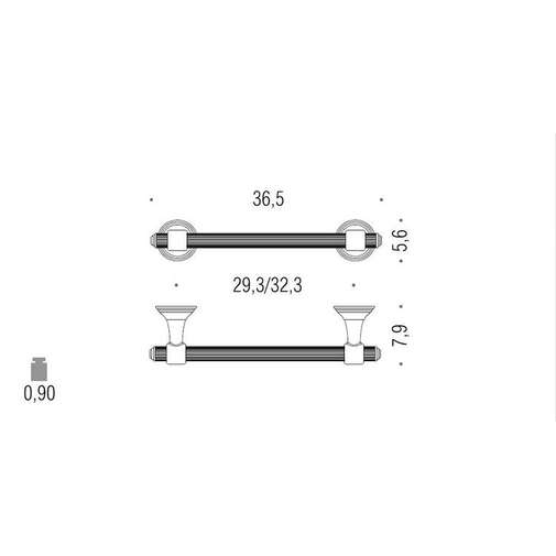 Chrome wall towel holder 35 cm - Hermitage Colombo Design