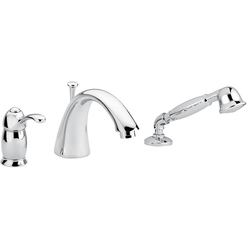 Chromed bath group with diverter complete with mixer, spout and hand shower - Lem, Bugnatese