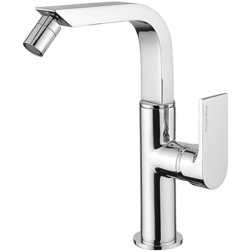 Chromed bidet mixer with modern style high swivel spout - Simple, Rubinetteria Bugnatese