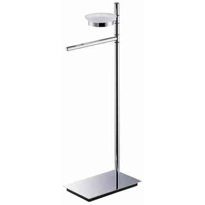 Chromed brass freestanding towel rail and soap holder - Square, Colombo Design