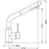 Chromed kitchen sink mixer with pull-out spray - Kobuk, Bugnatese