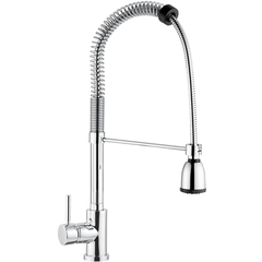 Chromed kitchen sink mixer with spring, removable hand shower - Kobuk, Rubinetteria Bugnatese