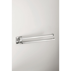 Chromed square jointed double towel rail - Basic Q, Colombo Design