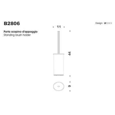 Chromed toilet brush holder with opaque glass - Land, Colombo Design