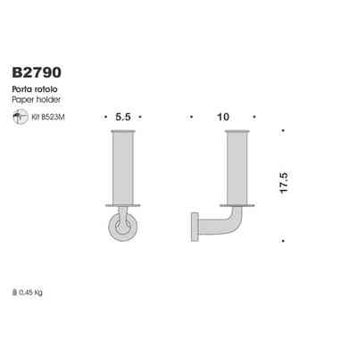 Chromed vertical wall roll holder - Basic, Colombo Design