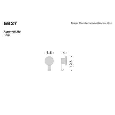 Chromed wall hanger with round hook - Nordic, Colombo Design