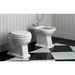 Classic old england glossy white floor standing sanitary ware: floor drain, bidet and toilet seat - London, Simas